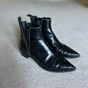 Acne Studios Jensen Boots with White Stitching Detail